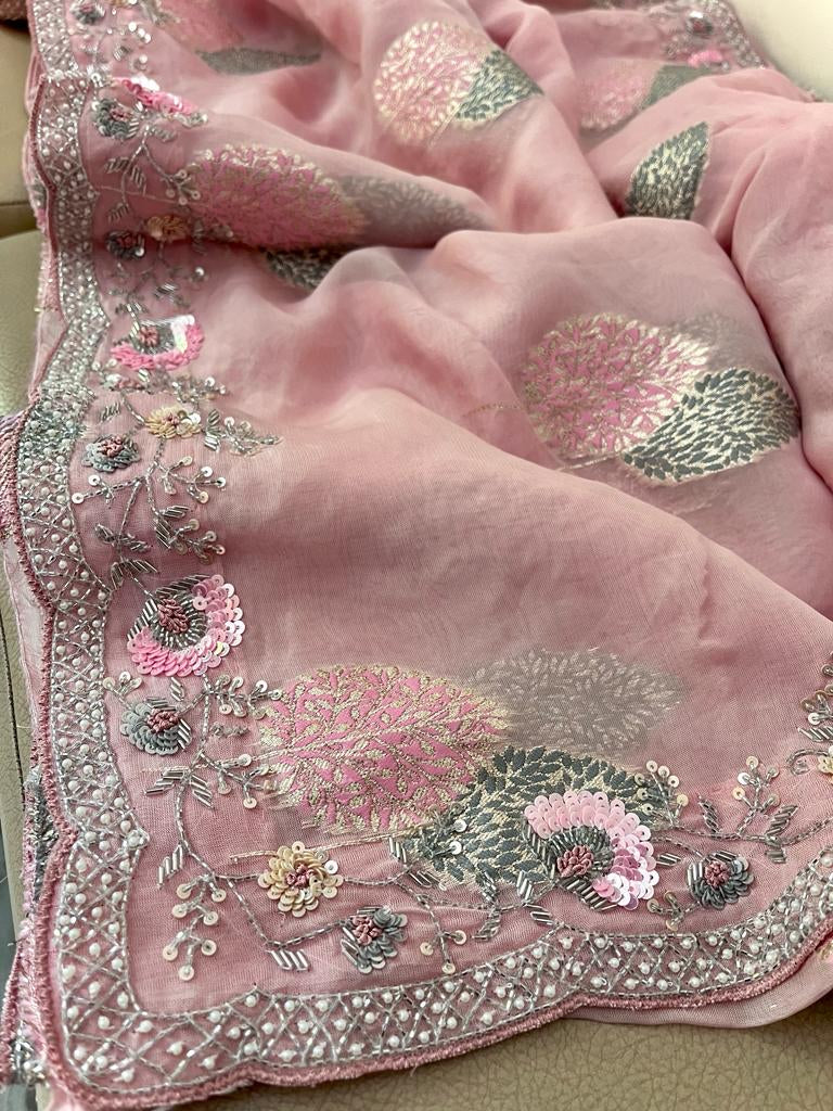 Aliva organza saree partywear saree