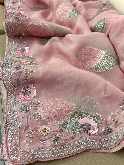 Aliva organza saree partywear saree