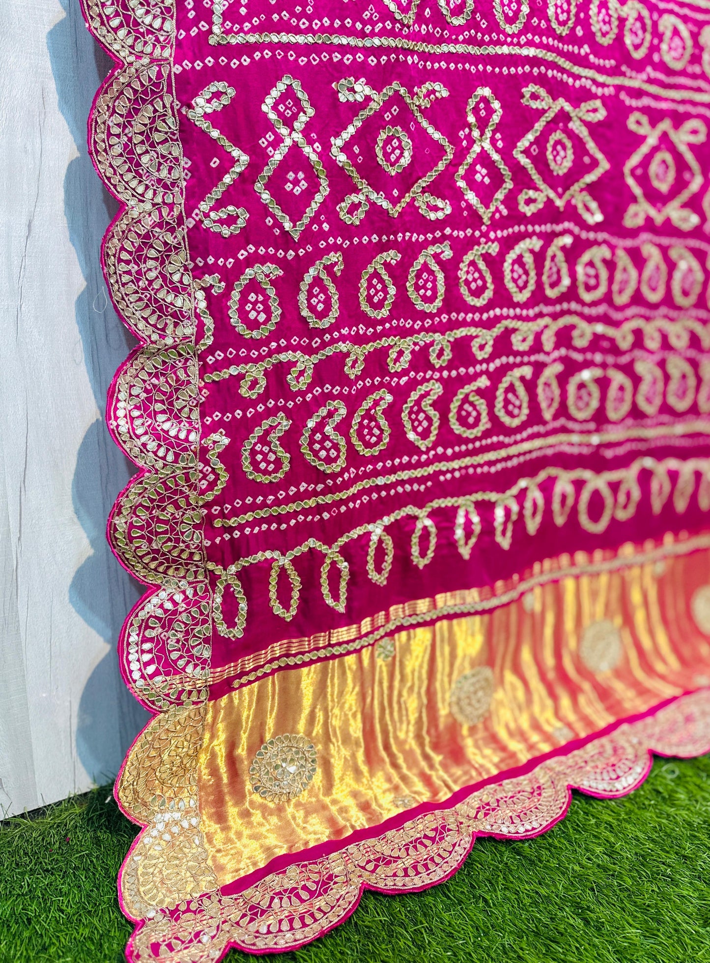 White gajji silk saree wedding sari blouse
