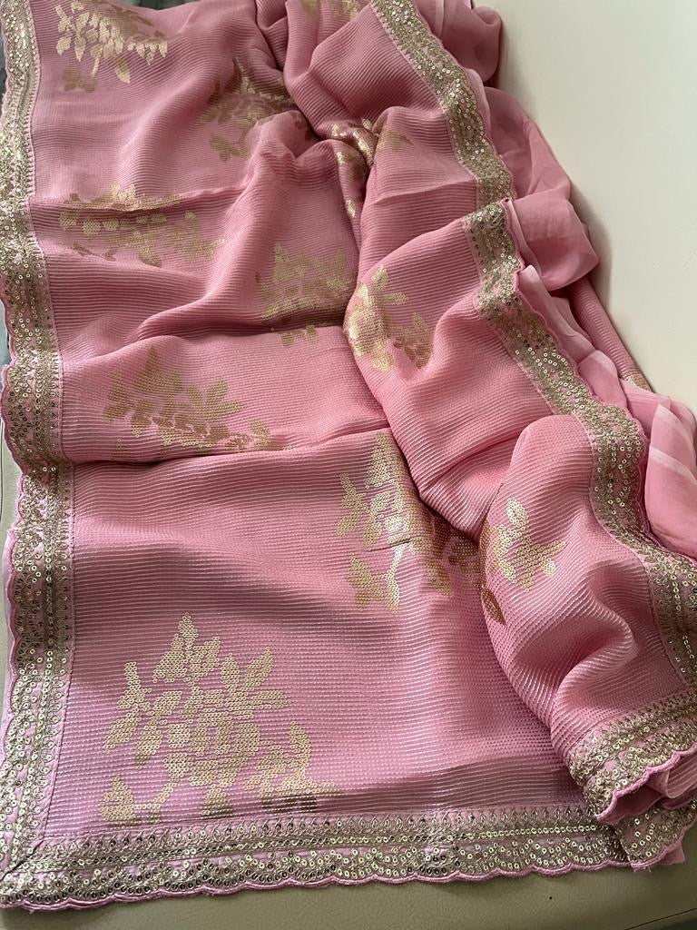 Ravish Sequence Gorgette Saree Partywear Sari