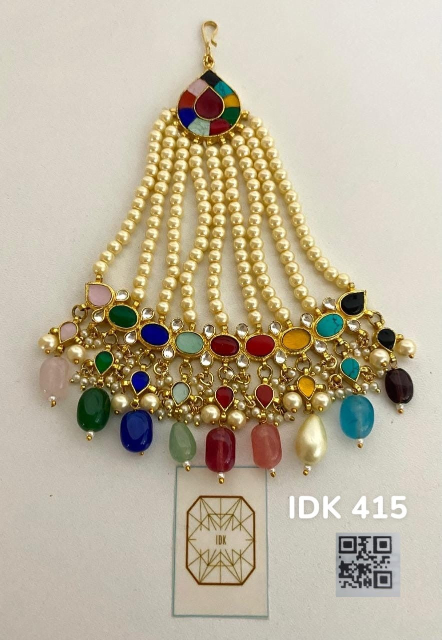 Jodha inspired jhumar pearl jhoomar Kundan paasa