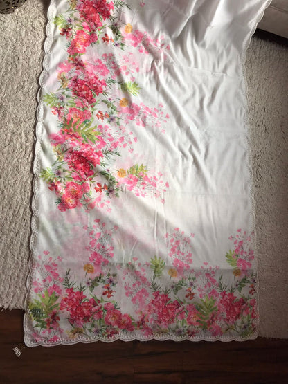 White Floral Saree Beautiful Partywear Sarees