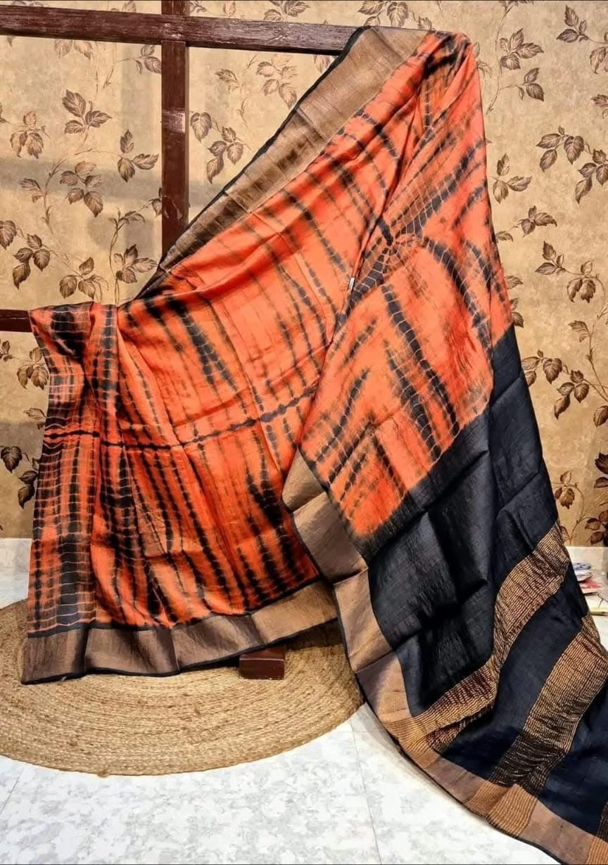 Sibori saree tussar saree Indian sarees women sari blouse