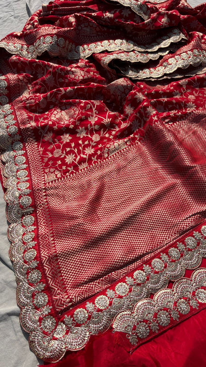 Red Saree wedding saree bridal inspired saree