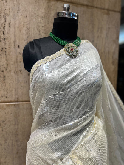Sequins designer saree bridesmaid sarees exclusive Partywear sari blouse