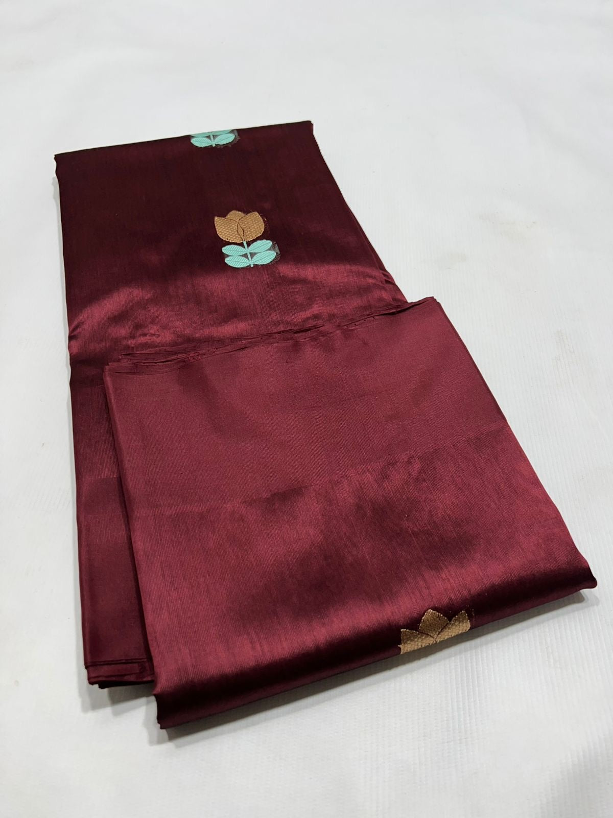 Traditional Chanderi saree floral saree blouse