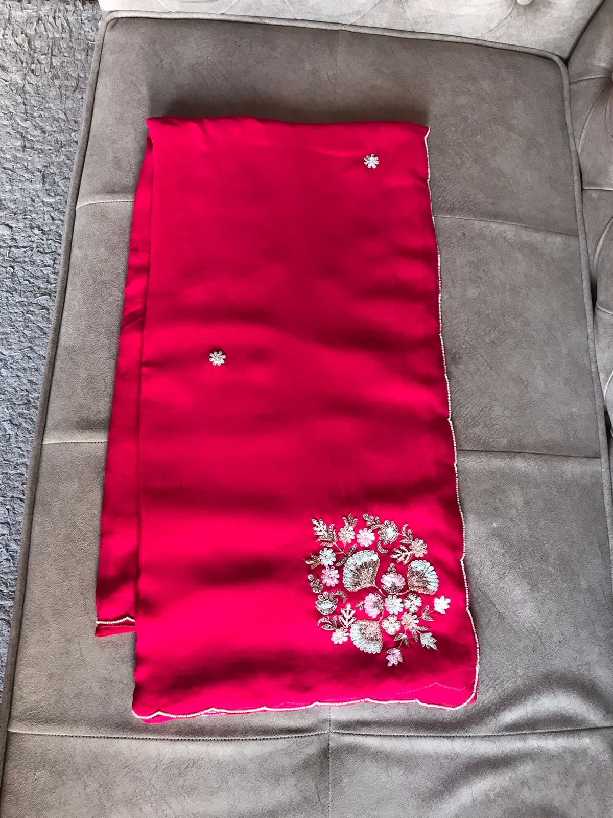 Fuchsia Pink Premium Organza Saree