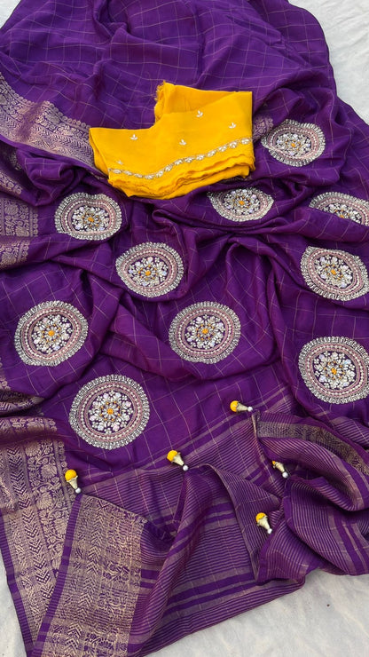 Livita munga weaving Banarsi saree Indian sari