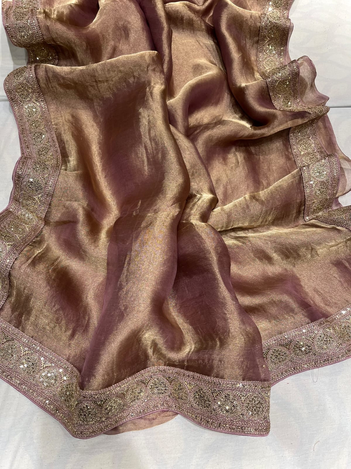 Sequence tissue organza sarees beautiful saree