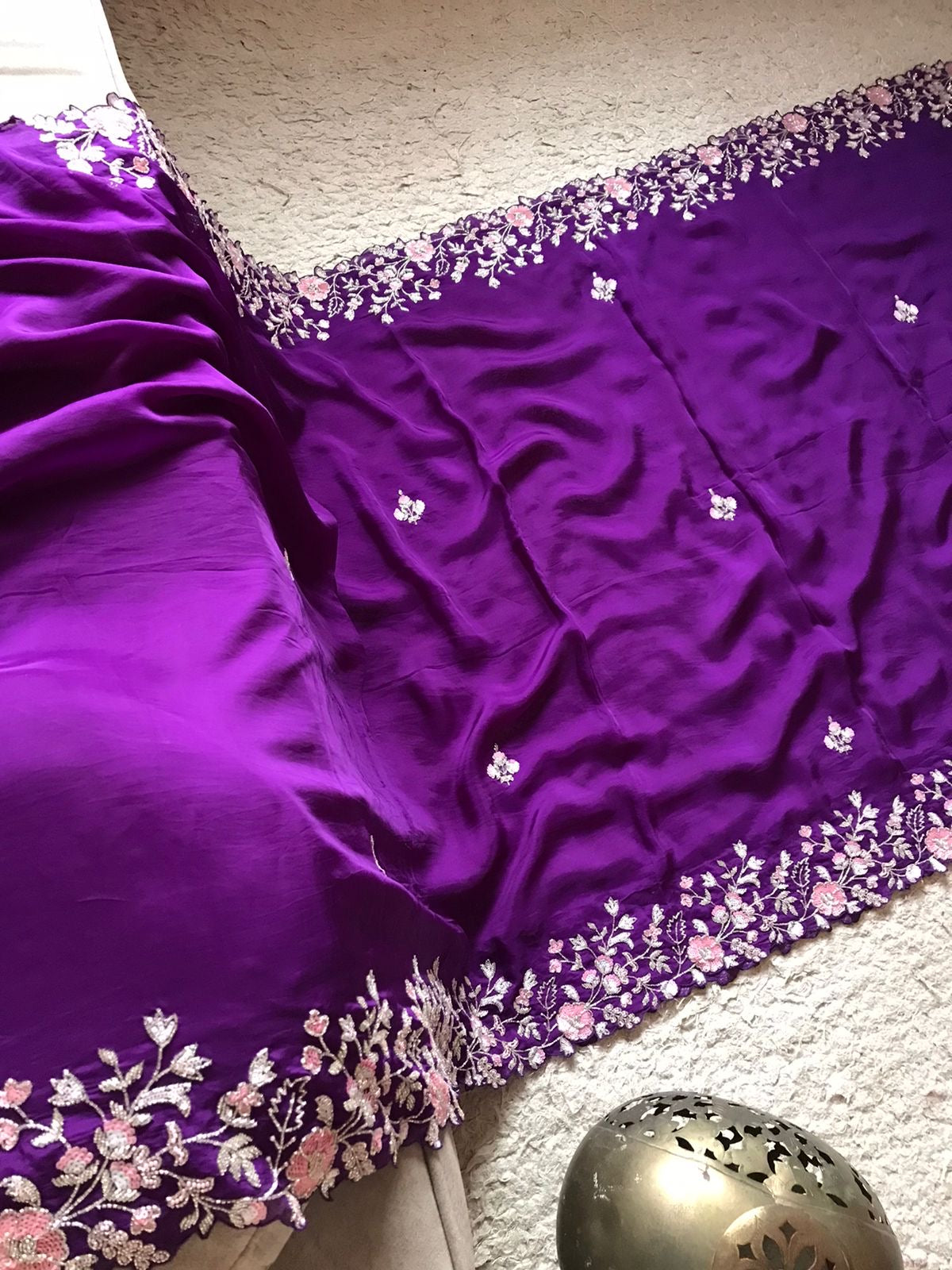Purple Premium Organza Saree