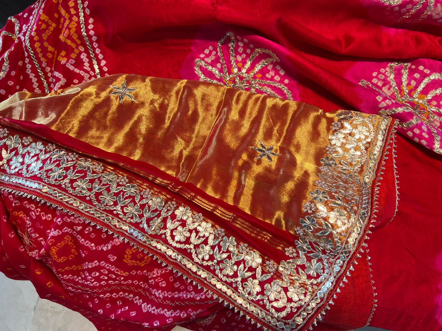 Red bridal saree Gajji silk saree Indian saree