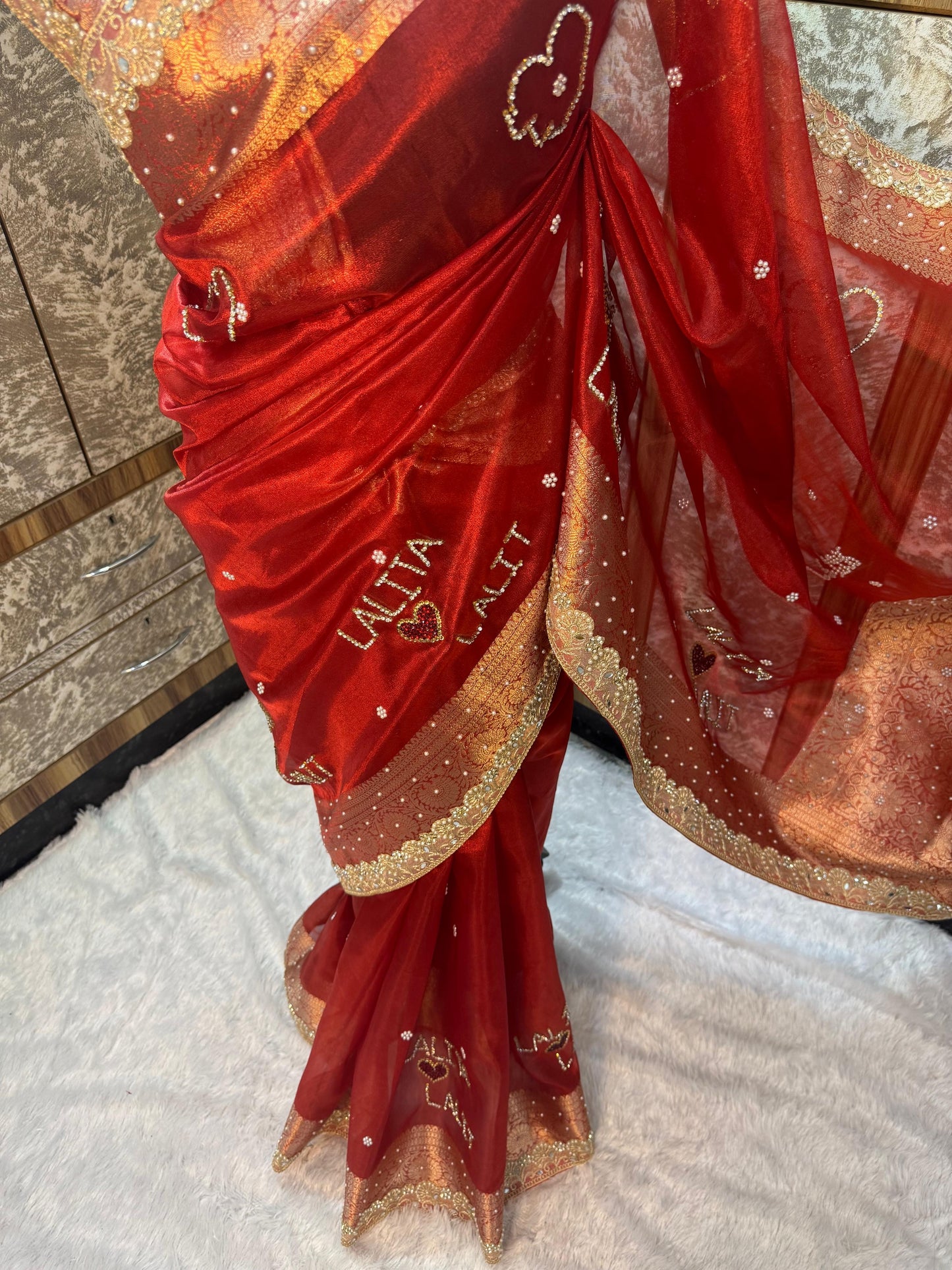Suhaagan saree banarsi sari soft tissue saree blouse