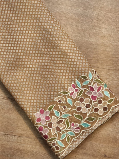 Bandhej printed organza silk sarees