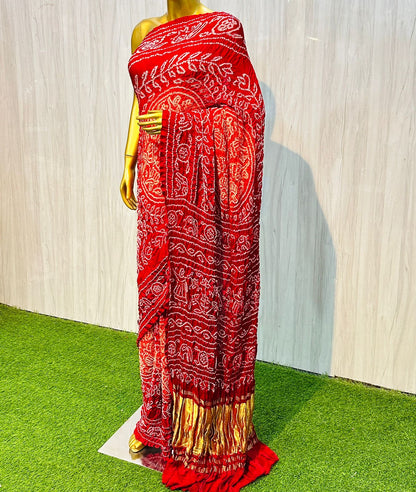 Rai bandhani saree gajji silk sarees Indian sari blouse