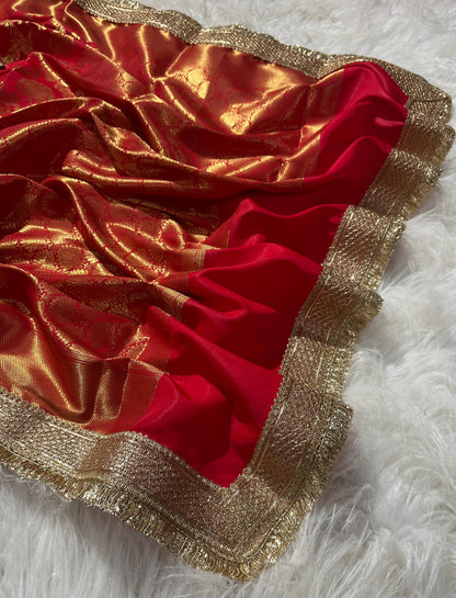 Wedding sari Banarsi saree Katan silk sarees blouse