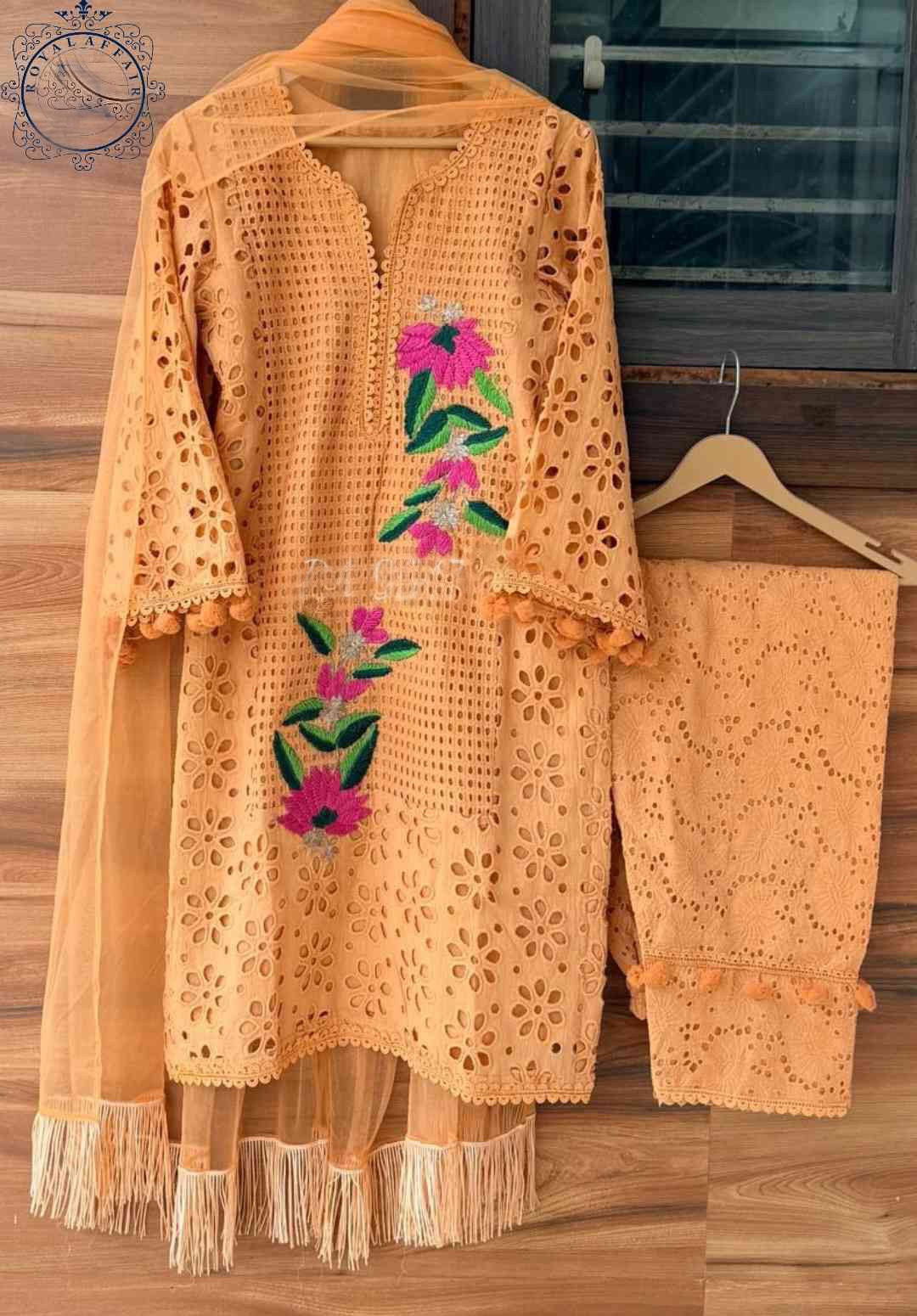 Chikankari dress stitched dress bridesmaid dress