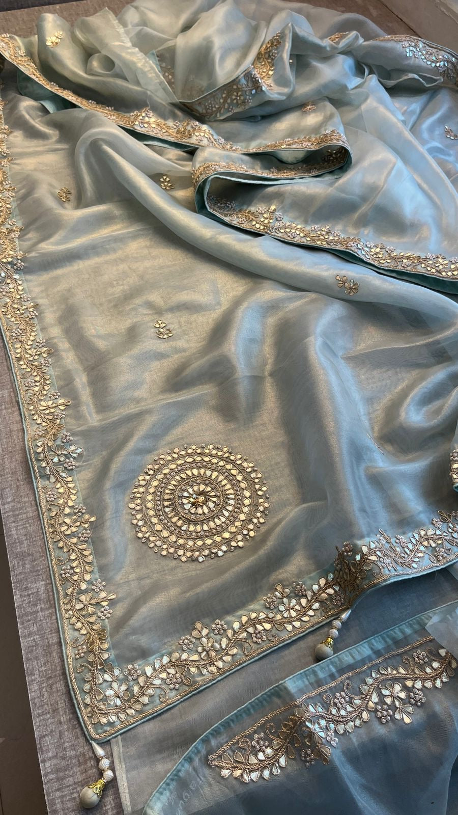 Stylish soft tissue silk saree Indian saree blouse