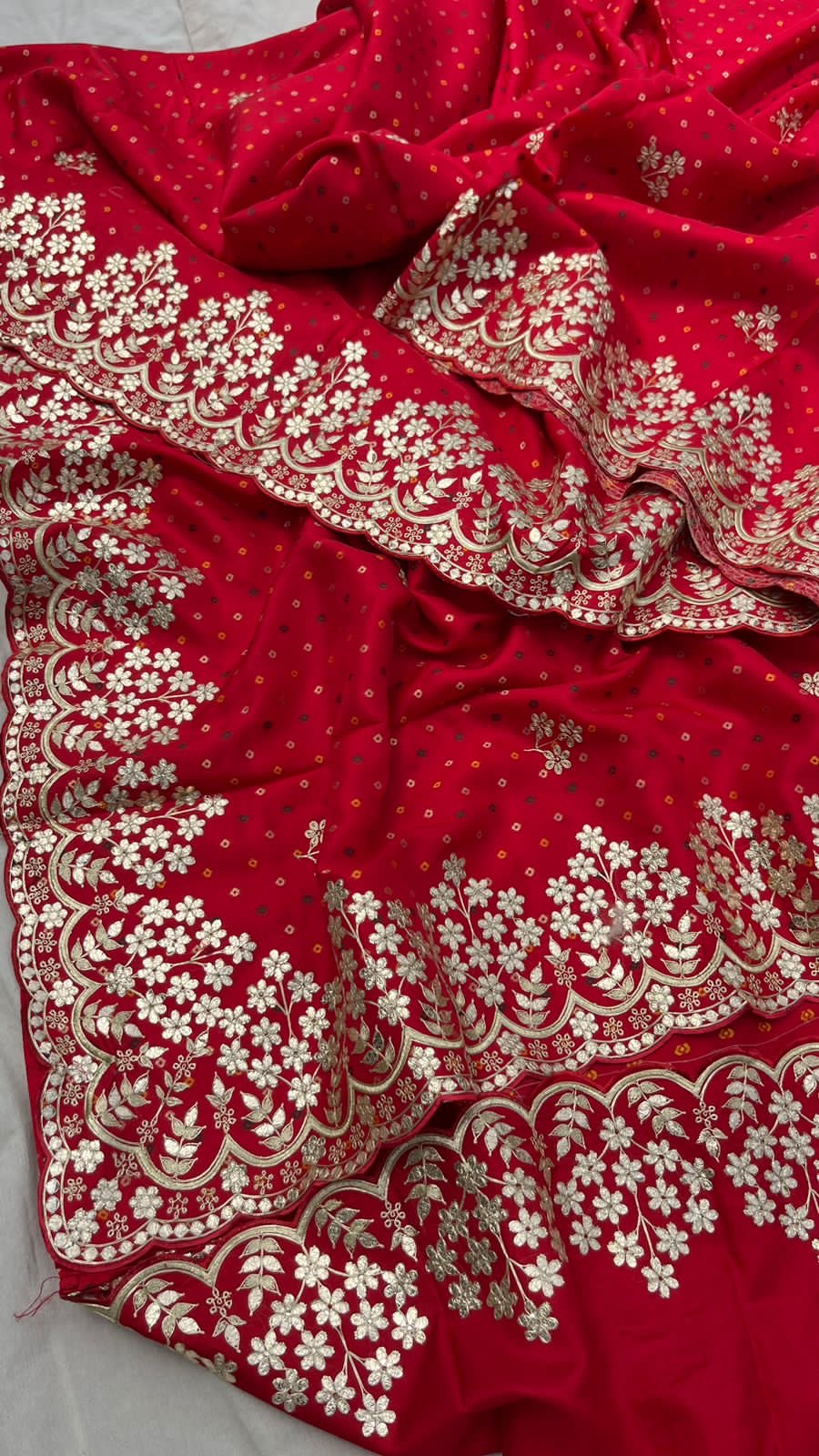 Munga Gottapatti Saree Bandhani saree