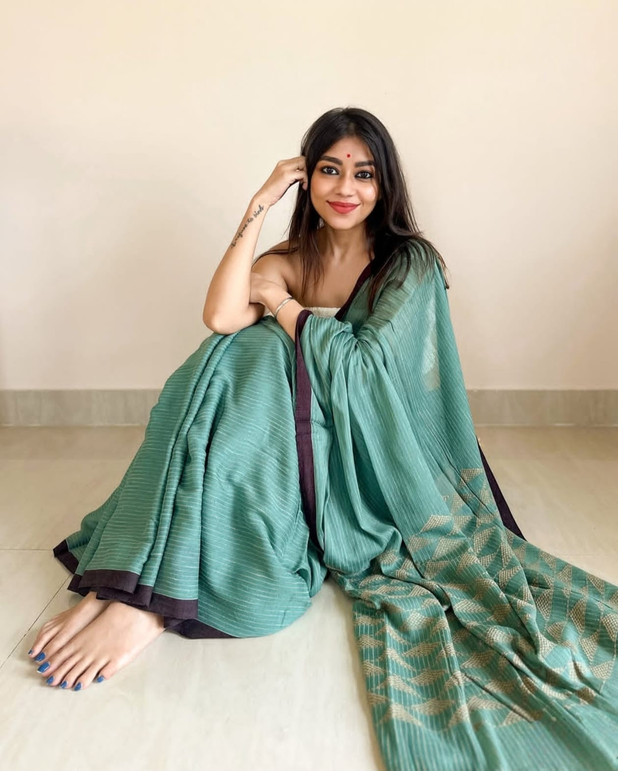 Handmade cotton saree khaddi cotton sarees blouse women sari