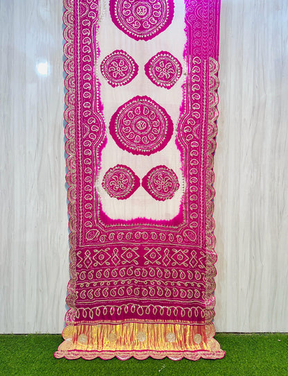 White gajji silk saree wedding sari blouse