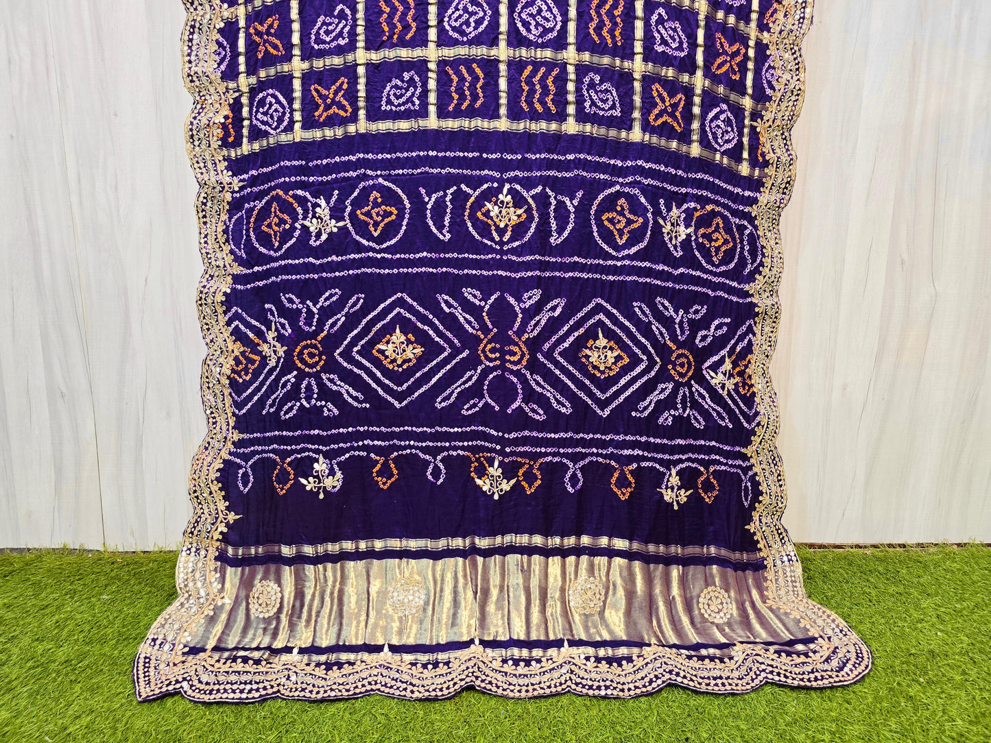 Purple gharchola saree gotta Patti saree Indian traditional sari blouse