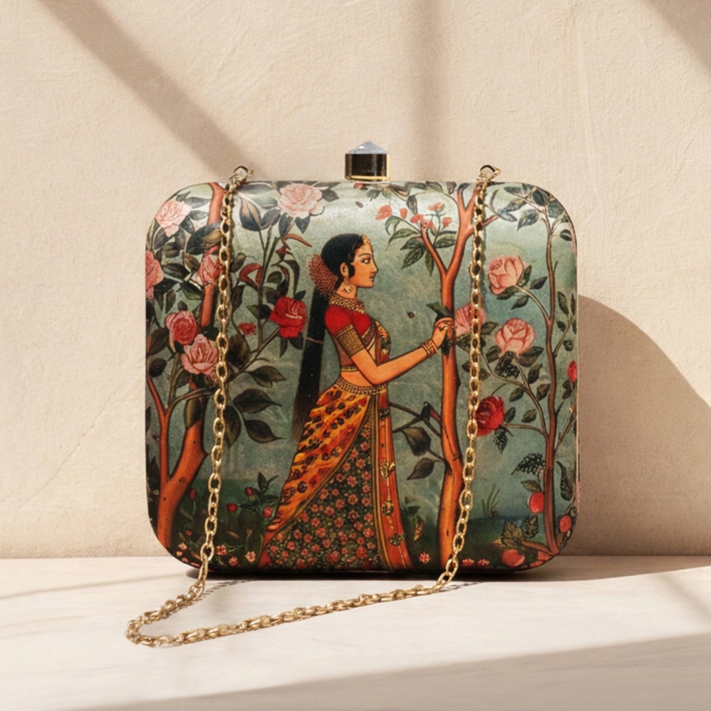 Printed square clutch box Partywear clutch bag