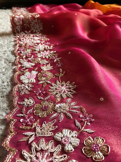Ramaisha Tissue Organza saree Luxury styled sarees blouse