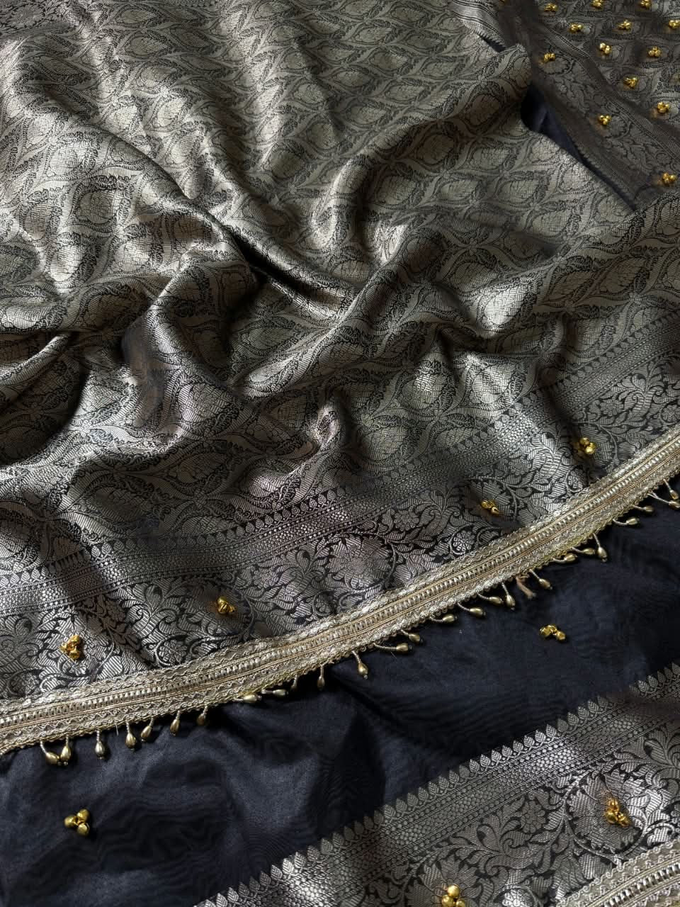 Black beauty saree ghungroo saree Partywear sari blouse
