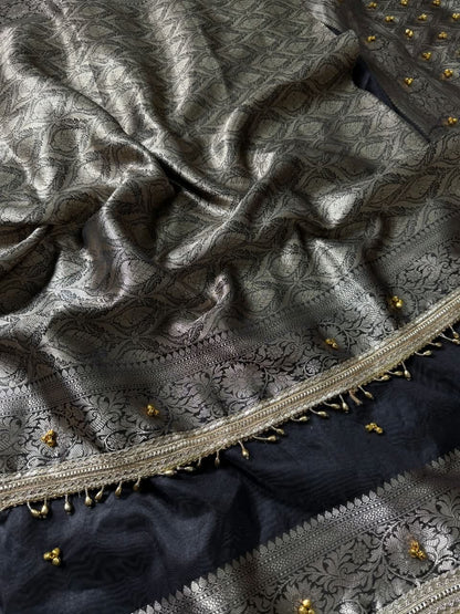 Black beauty saree ghungroo saree Partywear sari blouse