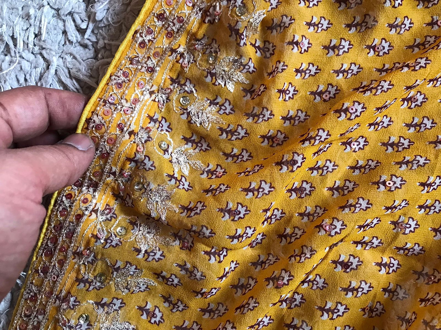 Premium handmade saree gorgette silk saree women sari blouse