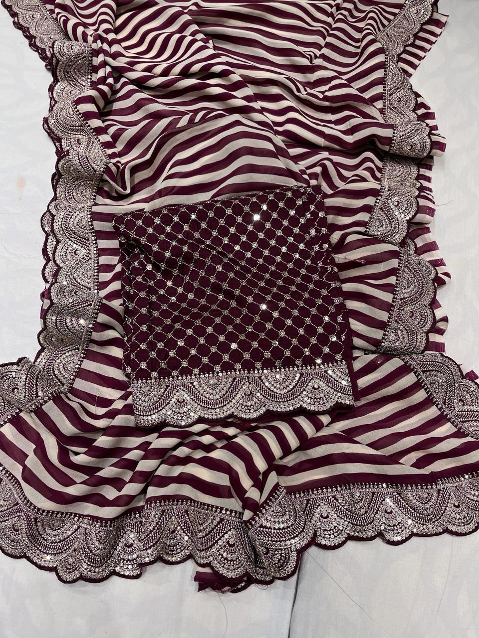 Zenita Gorgette Saree Indian saree partywear sari