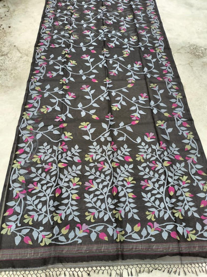 Black Hot Tantuj Jamdani Beautiful Women Sarees