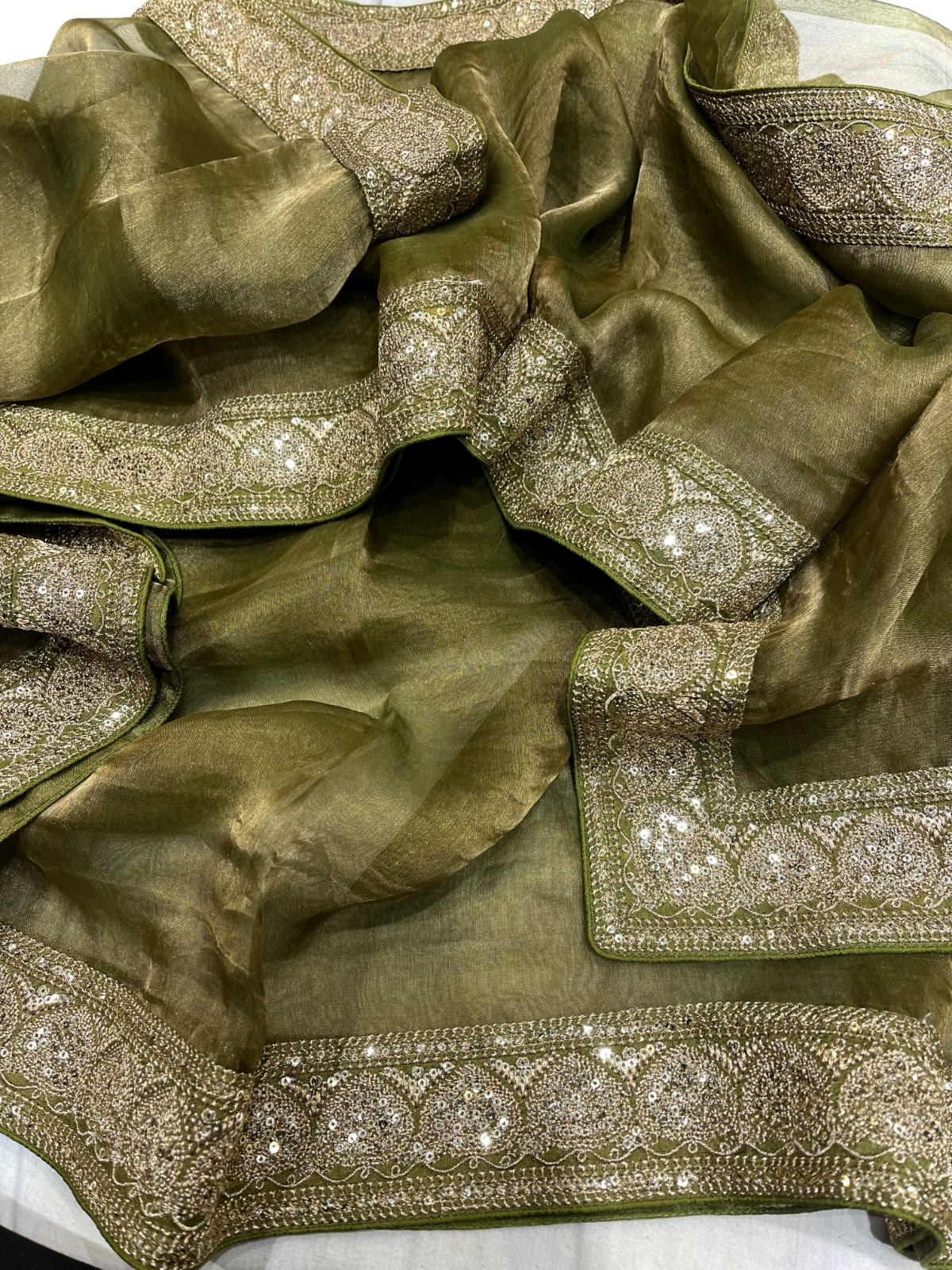 Sequence tissue organza sarees beautiful saree