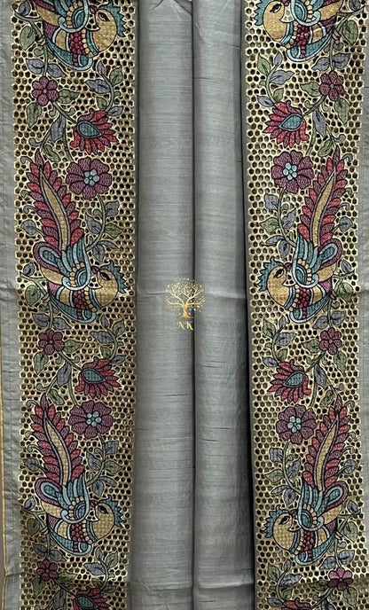 Kalamkari inspired tussar Indian saree