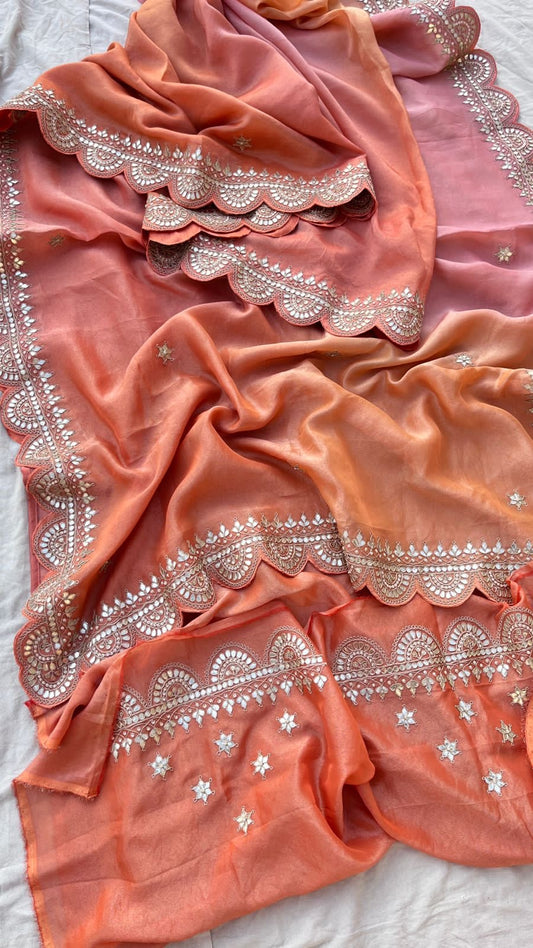 Kiwash zari munga Indian sarees
