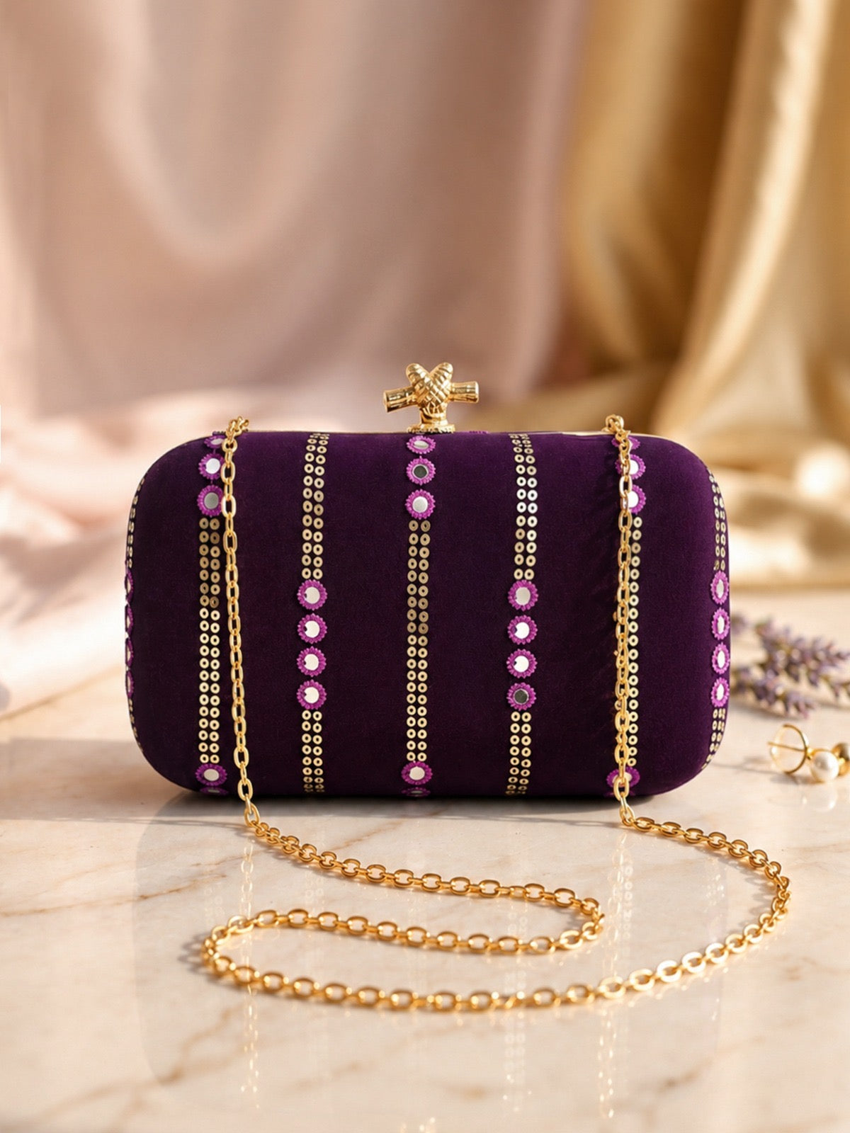 Ethnic sequins purse women purse festive clutches