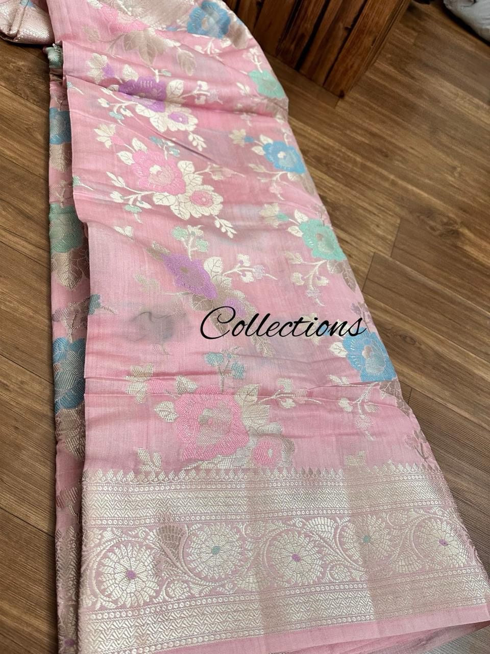 Pink Weaves Banarsi Silk Sarees Beautiful Sari