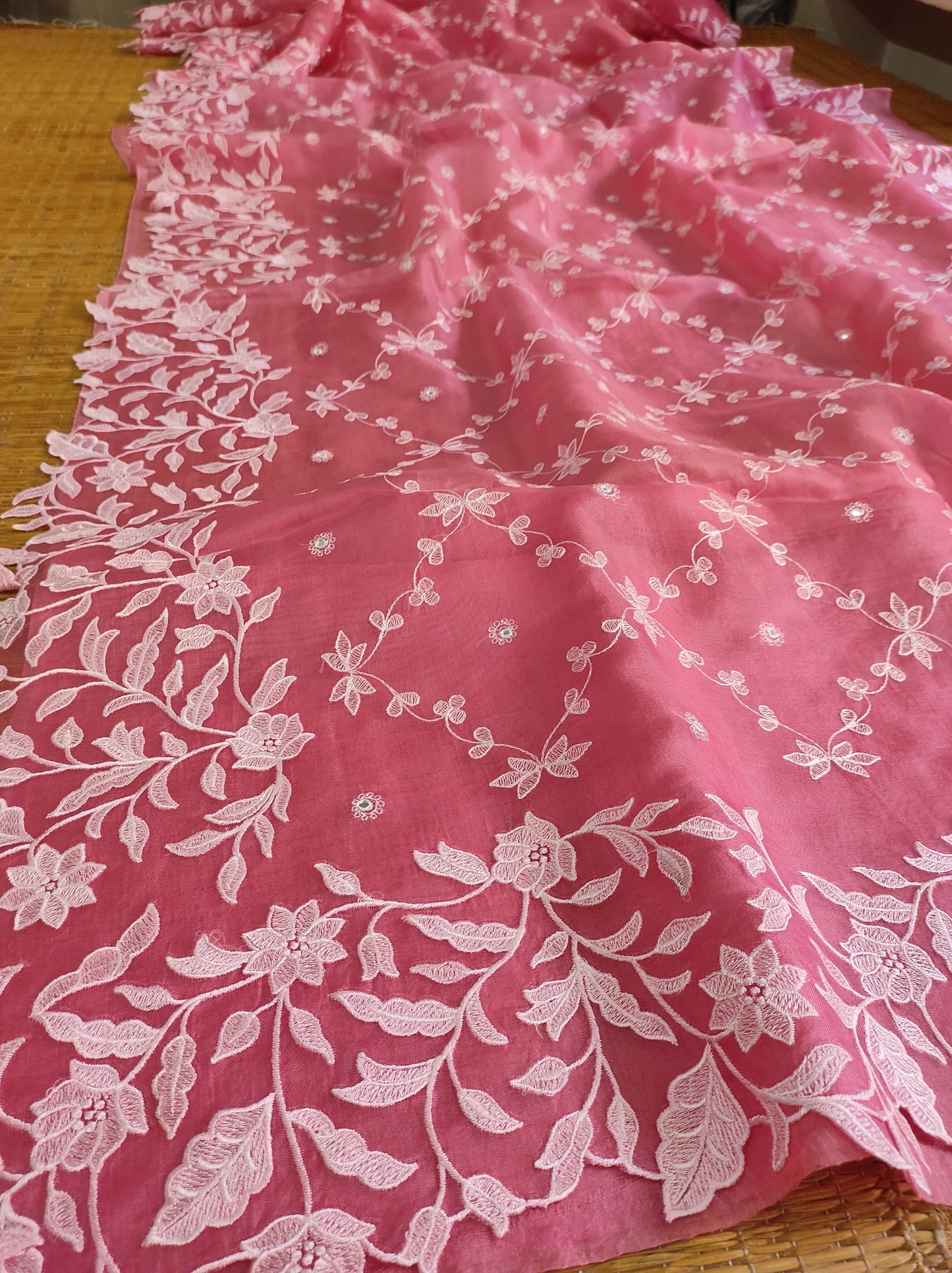 Nimisha organza silk saree scalloped inspired sarees