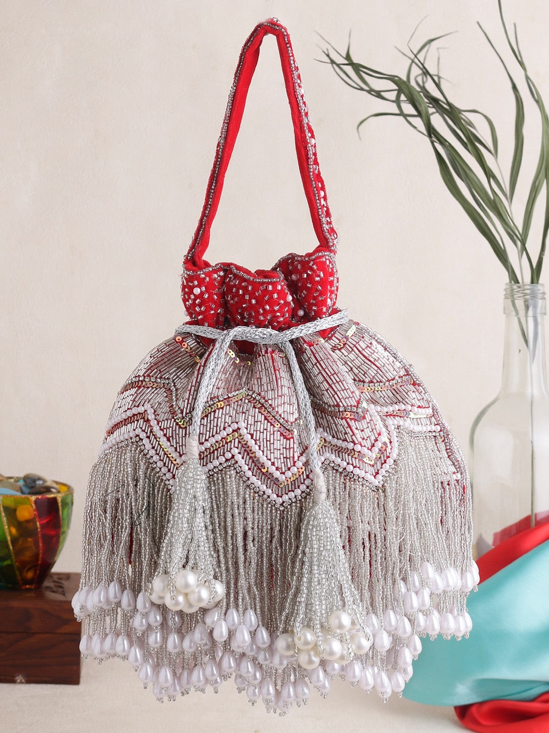 Beaded Pearl Potlis Wedding Potlis Bridal Potlis