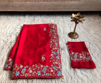 Rich Red Wedding Saree luxury saree women sarees