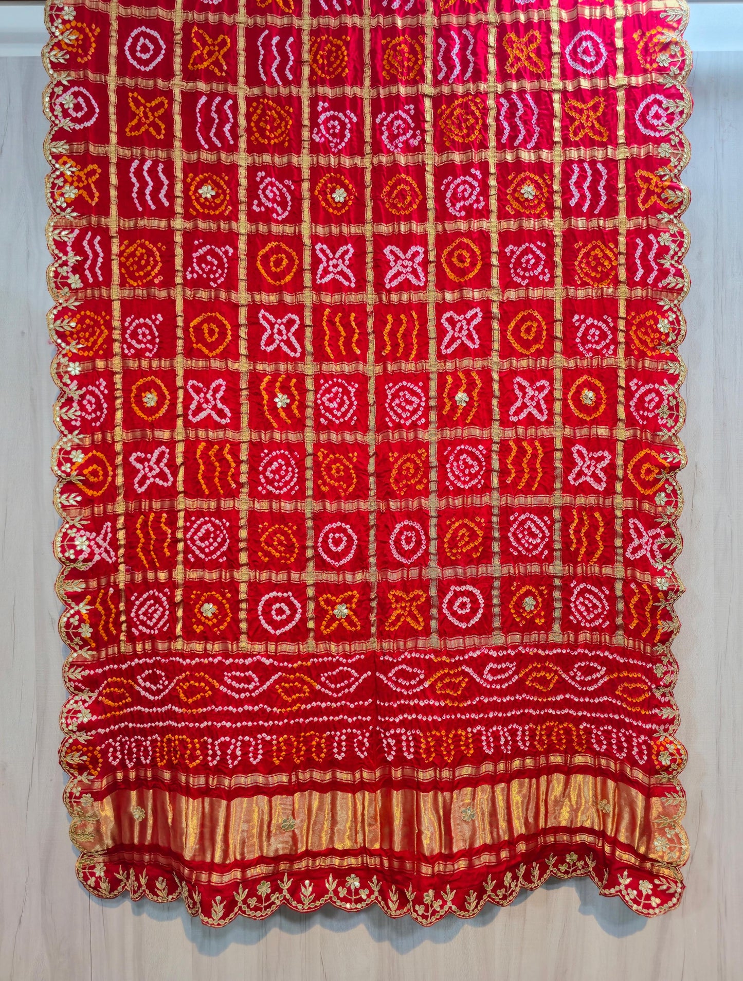 Red gharchola dupatta gottapatti work red dupatta