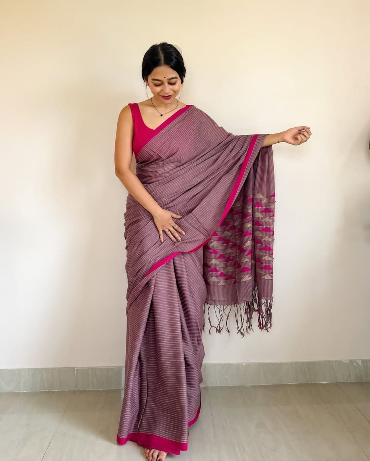 Handmade cotton saree khaddi cotton sarees blouse women sari