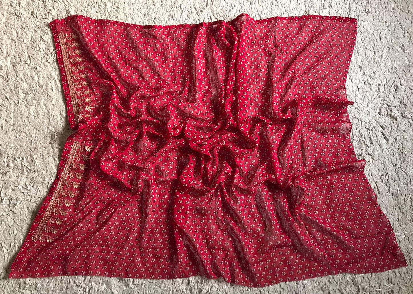 Premium gorgette silk saree handmade sari blouse