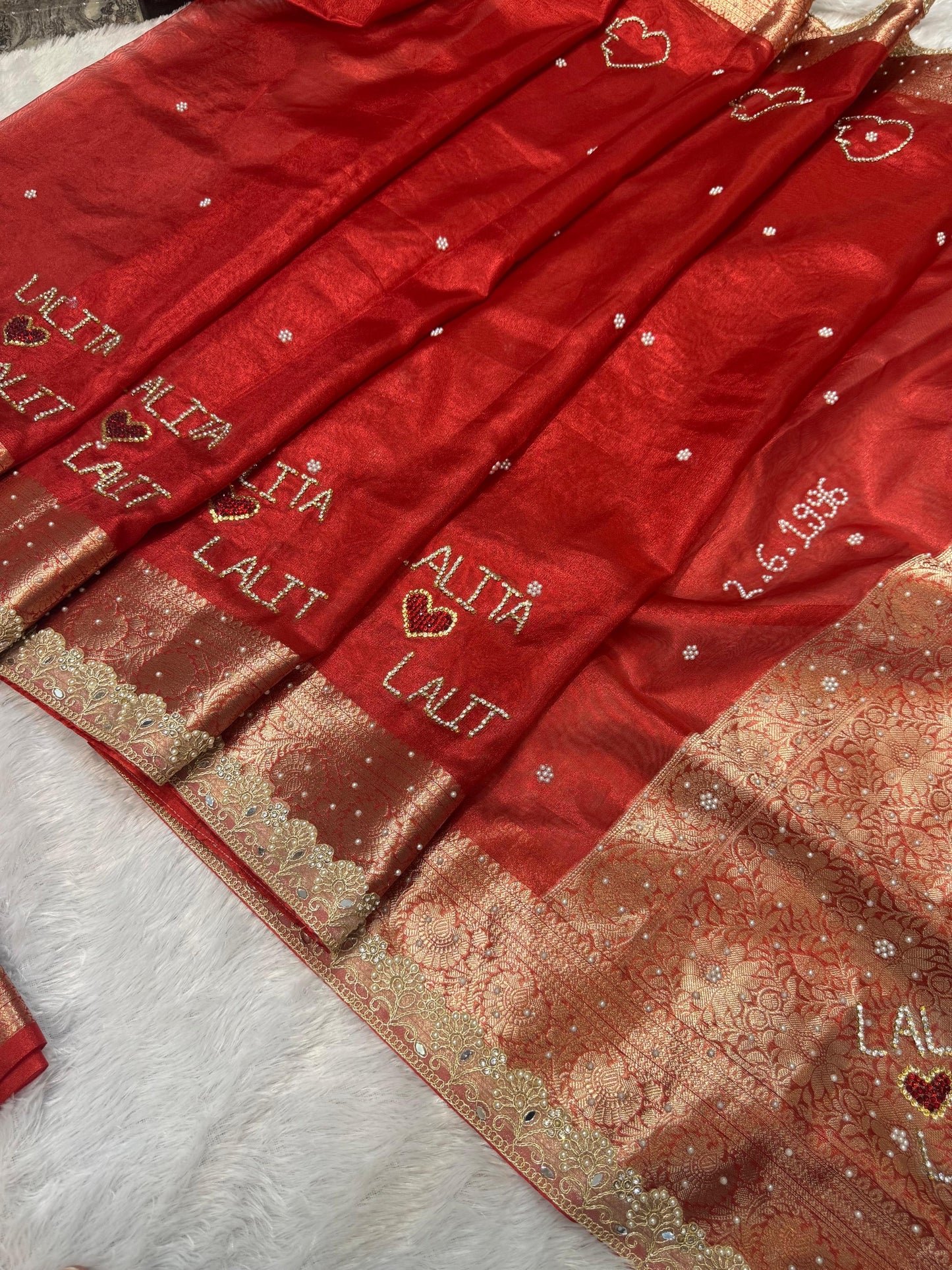 Suhaagan saree banarsi sari soft tissue saree blouse