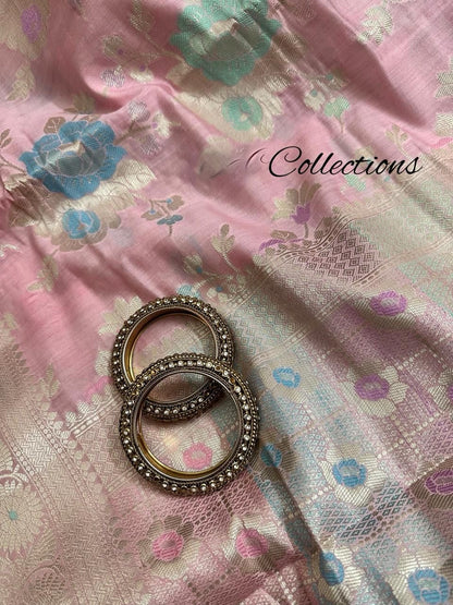 Pink Weaves Banarsi Silk Sarees Beautiful Sari