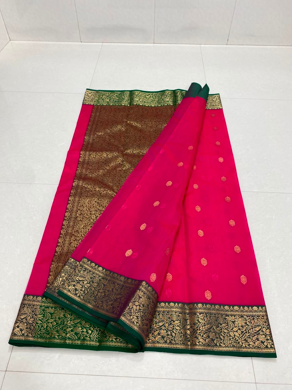 Pink Chanderi saree katan silk saree Indian sari blouse