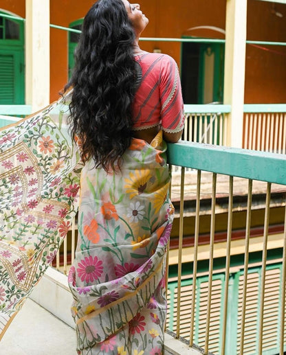 Reshma Tantuj Jamdani Indian Traditional Bengal Sarees