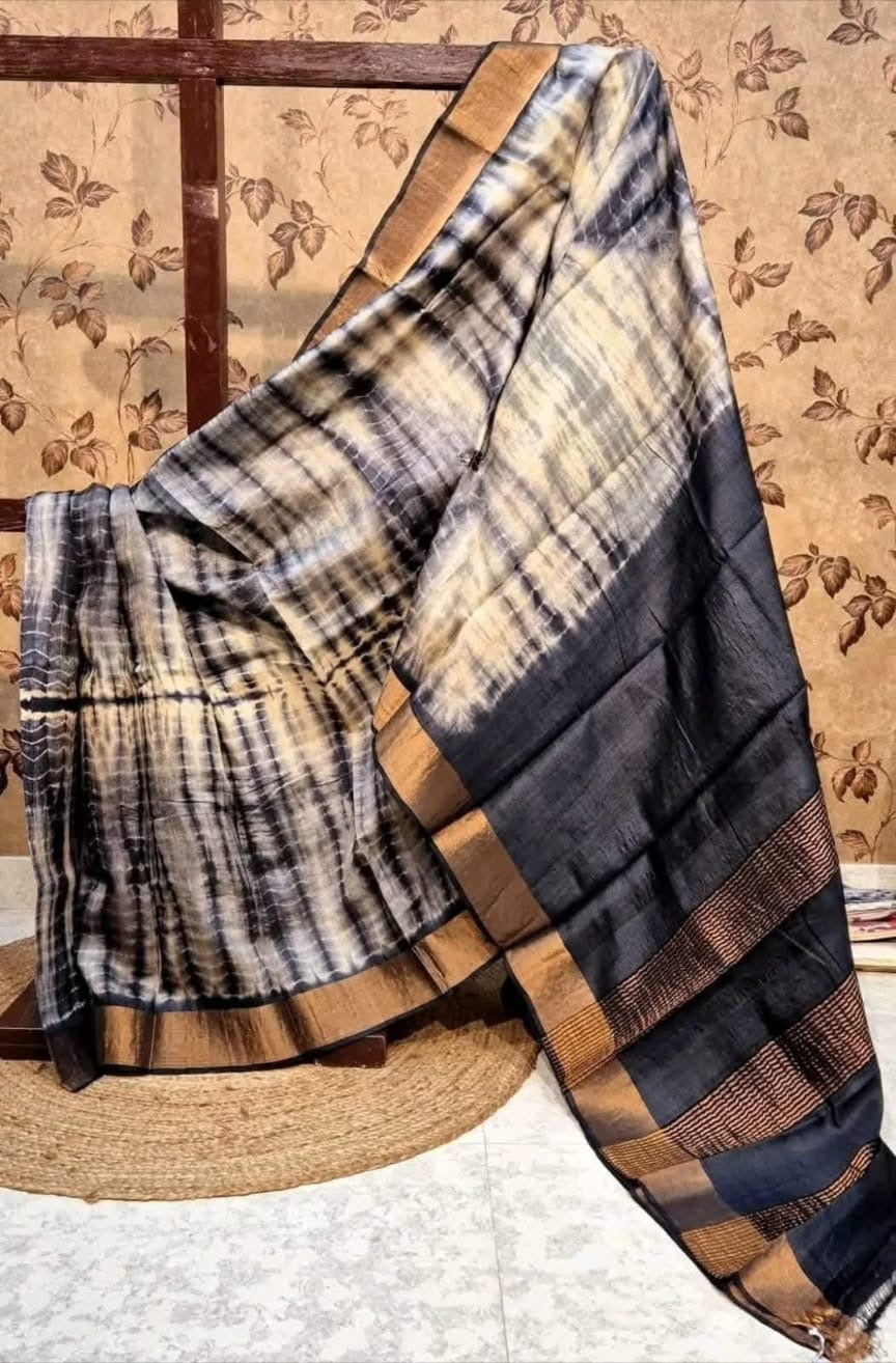 Sibori saree tussar saree Indian sarees women sari blouse