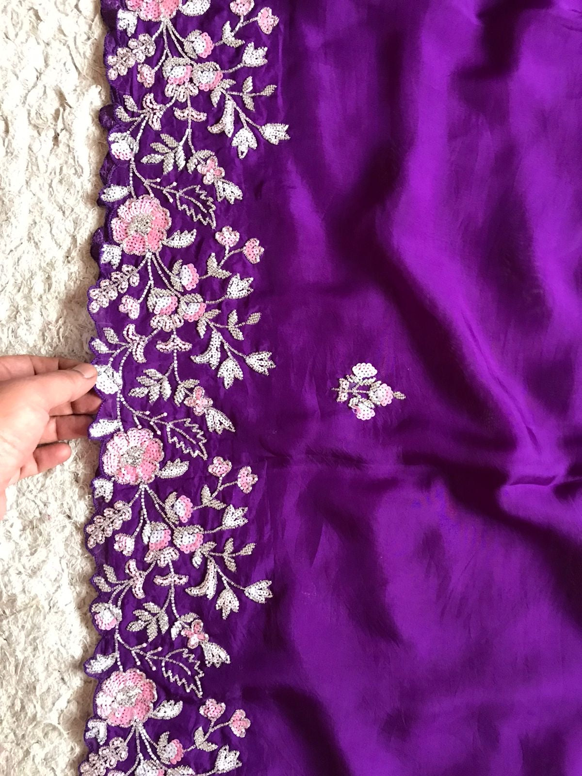 Purple Premium Organza Saree