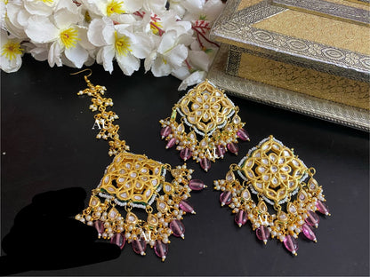 Mulani Kundan tikka set Indian jewellery women tikka set